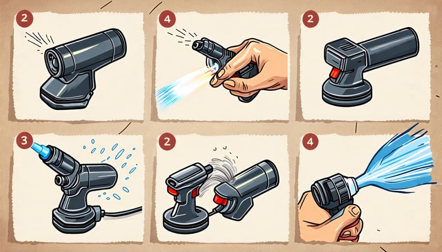 Diagram demonstrating how to clean a clogged jet torch lighter nozzle