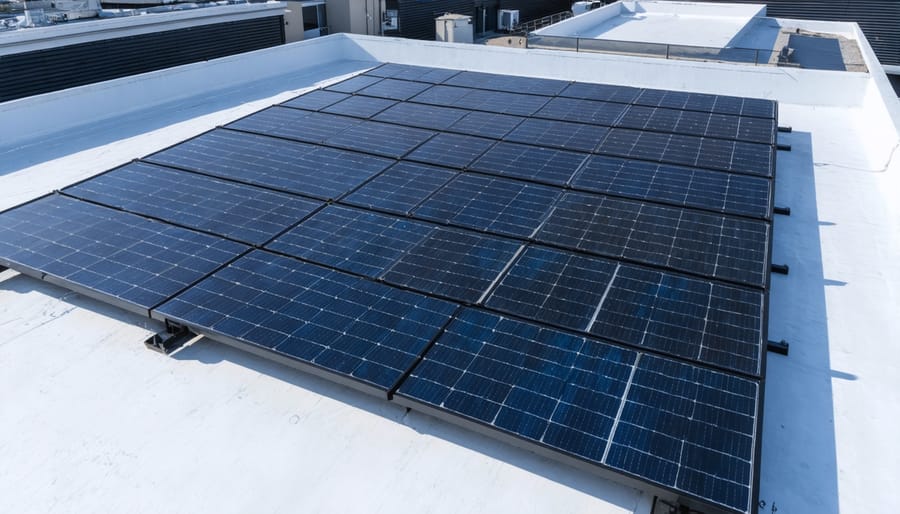 Rooftop solar array on a large commercial building