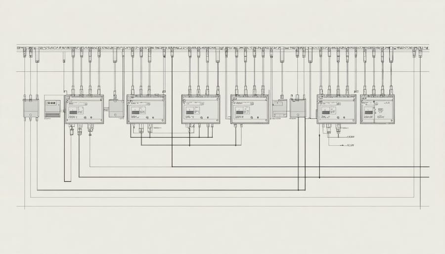 Diagram showing series and parallel battery connections with proper cable routing