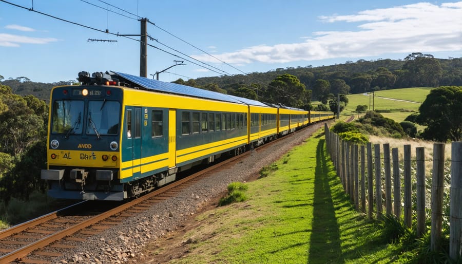 The world's first solar-powered heritage train running on tracks in Byron Bay, Australia