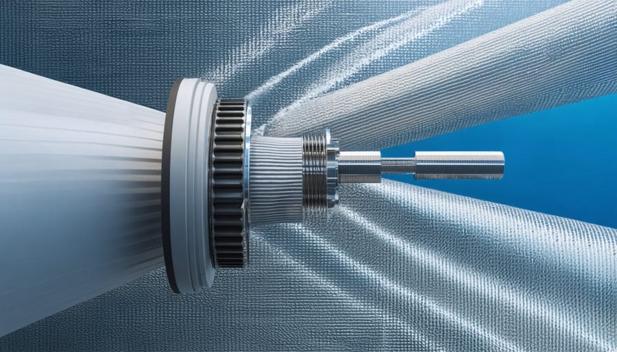 Detailed view of reverse osmosis membrane array in desalination facility