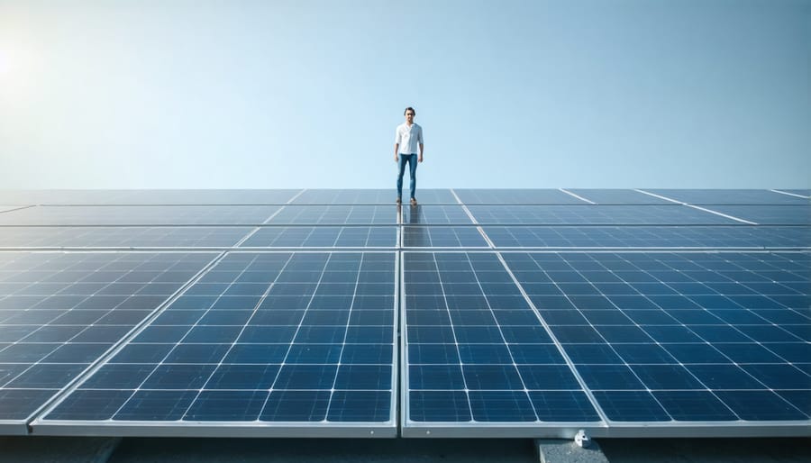 Demonstration of correct solar panel angle and positioning for best charging results