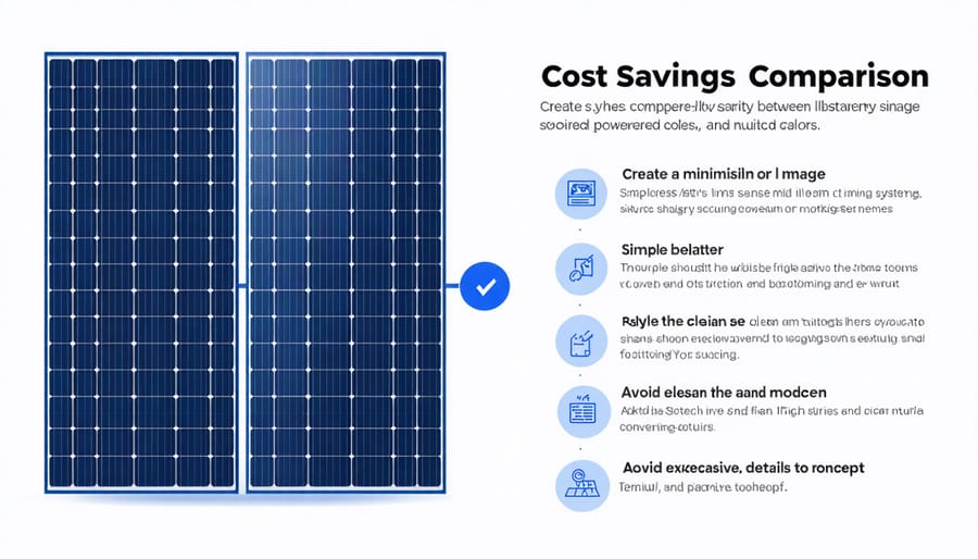 Graph comparing annual energy costs of conventional vs solar security systems