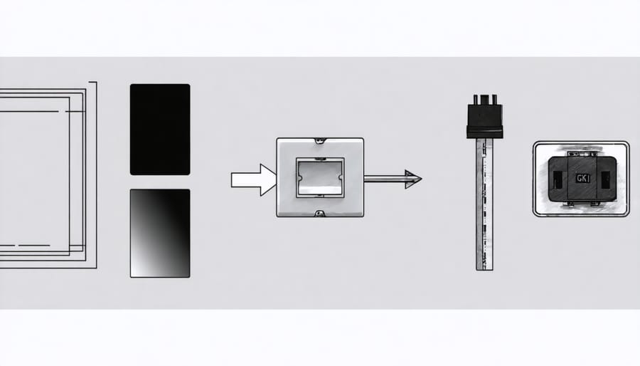 Installation steps for solar desalination system showing equipment assembly and connection process