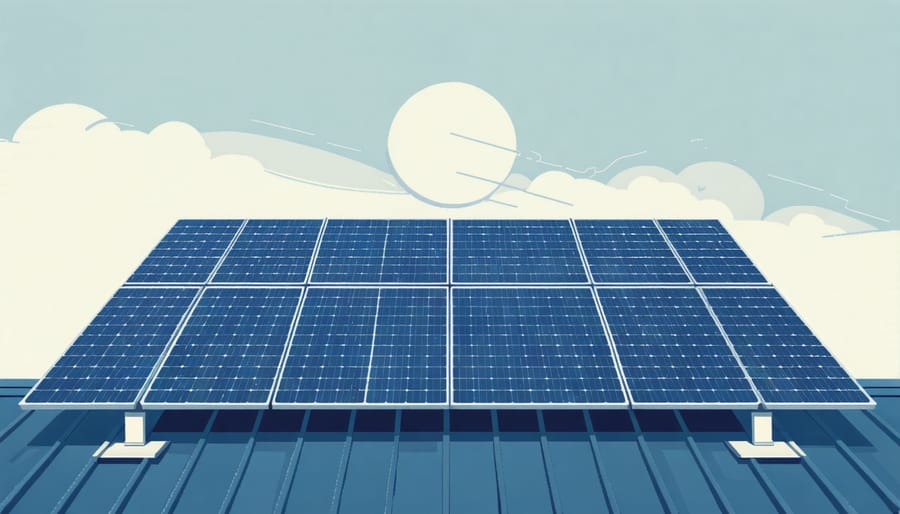 Technical diagram showing ideal solar panel installation angles and orientation for maximum energy capture