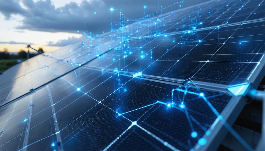 Visual representation of cybersecurity threats to a residential solar system