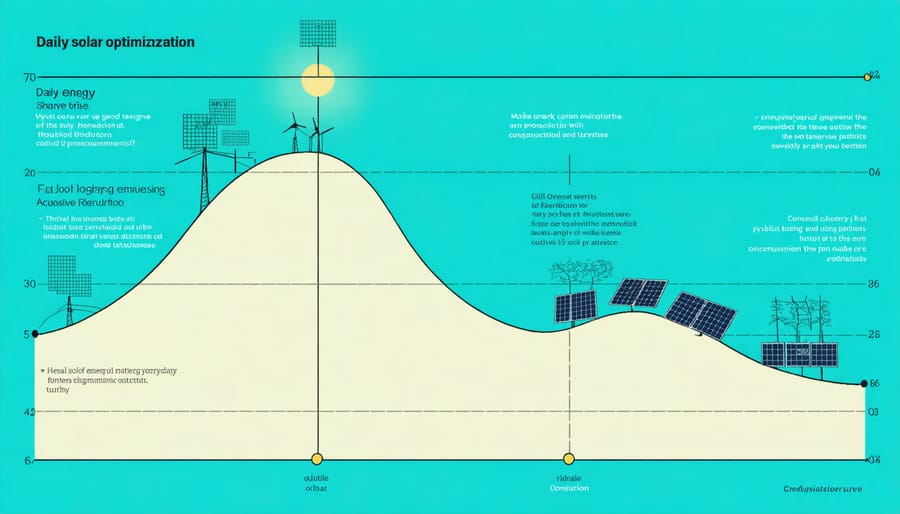 Graph showing optimal solar energy usage patterns throughout the day