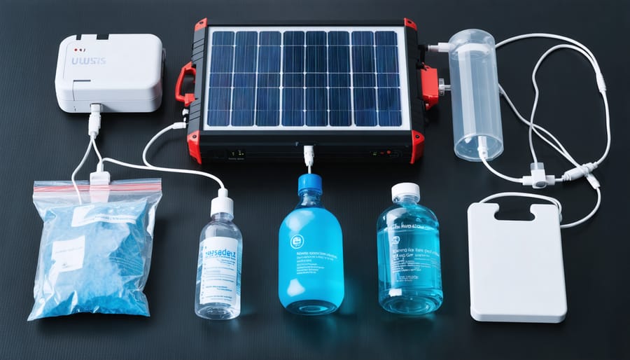 Essential medical equipment powered by solar backup system in field conditions