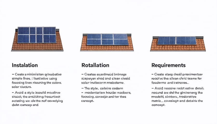 Step-by-step installation process diagram for solar shingle roof system