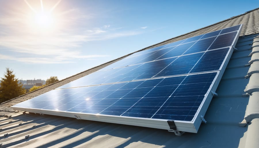 High-efficiency solar panel array installed on a modern home's roof