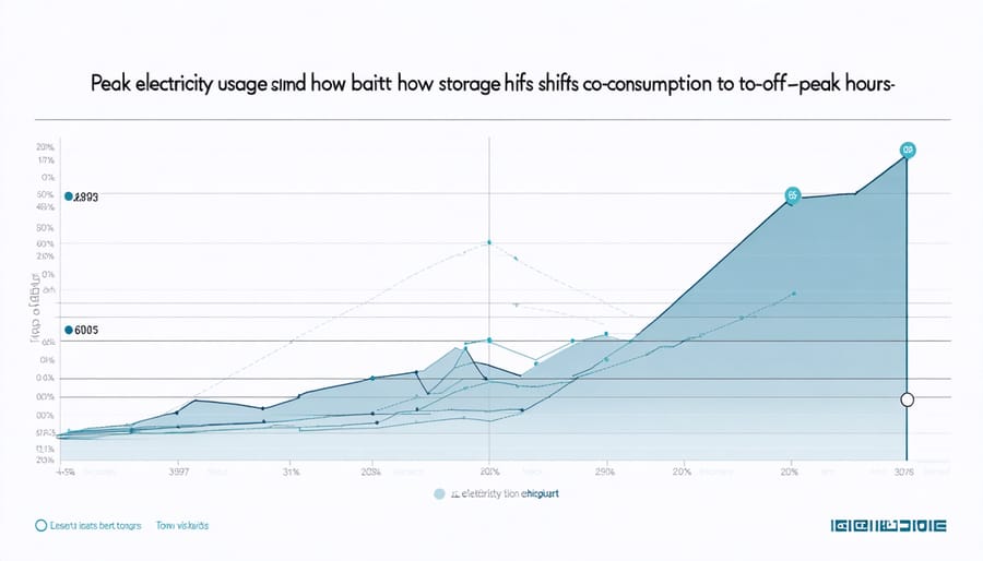 Visual representation of daily electricity usage patterns with and without battery storage