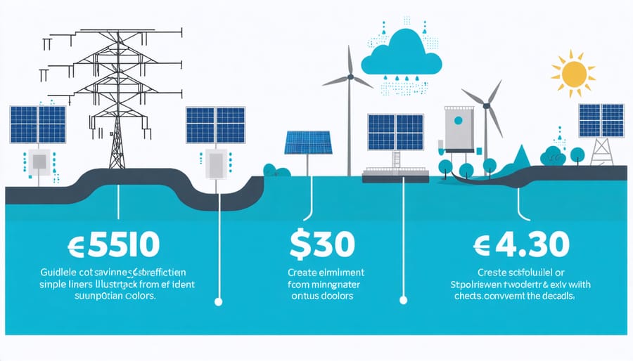 Visual chart displaying financial benefits and ROI of water-smart solar installations