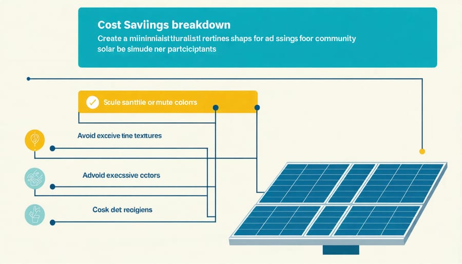 Visual chart comparing traditional electricity costs with community solar savings over time