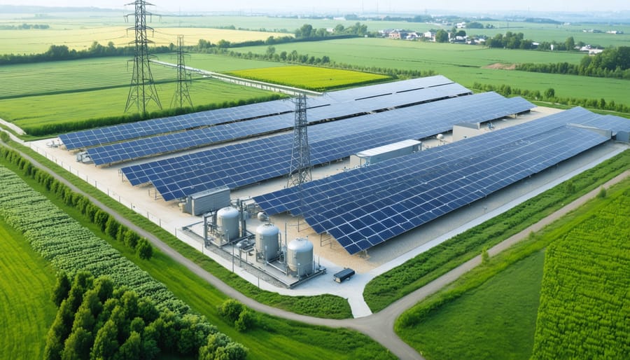 Modern green hydrogen production plant powered by renewable energy