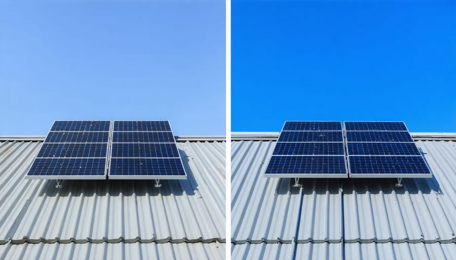 Side-by-side comparison of direct and hybrid solar air conditioning systems