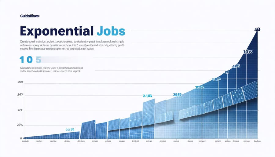 Line chart depicting the rapid increase in solar energy employment from 2013 to 2023