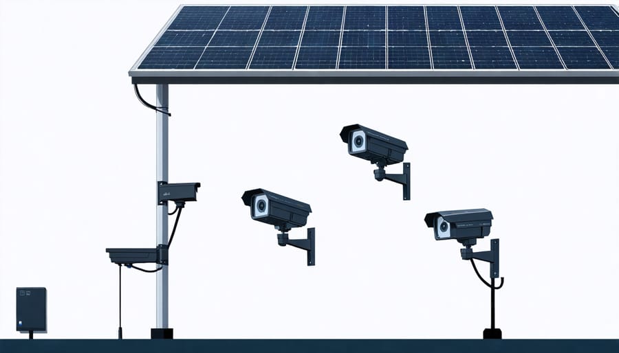 Integrated solar-powered smart home security and lighting system in action