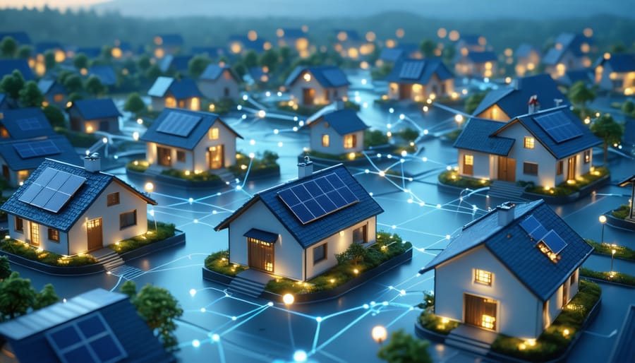 Network of solar-powered homes connected through blockchain technology
