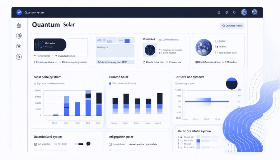 Digital display showing real-time efficiency metrics, energy production, and system performance data