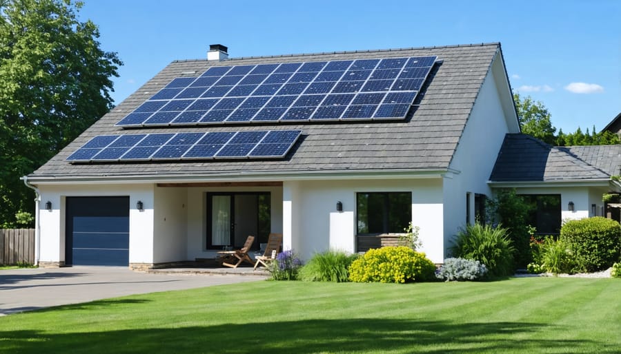 Visual guide showing steps for solar installation assessment including roof inspection and energy audit