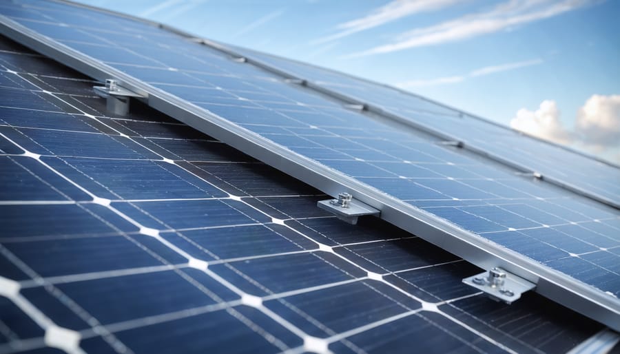 Technical installation detail of solar building skin components and mounting system