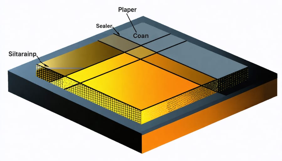 Technical diagram illustrating layers of a graphene-perovskite solar cell structure