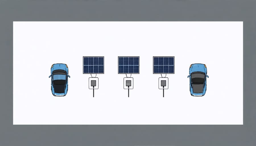 Infographic showing the main steps of installing a solar EV charging station