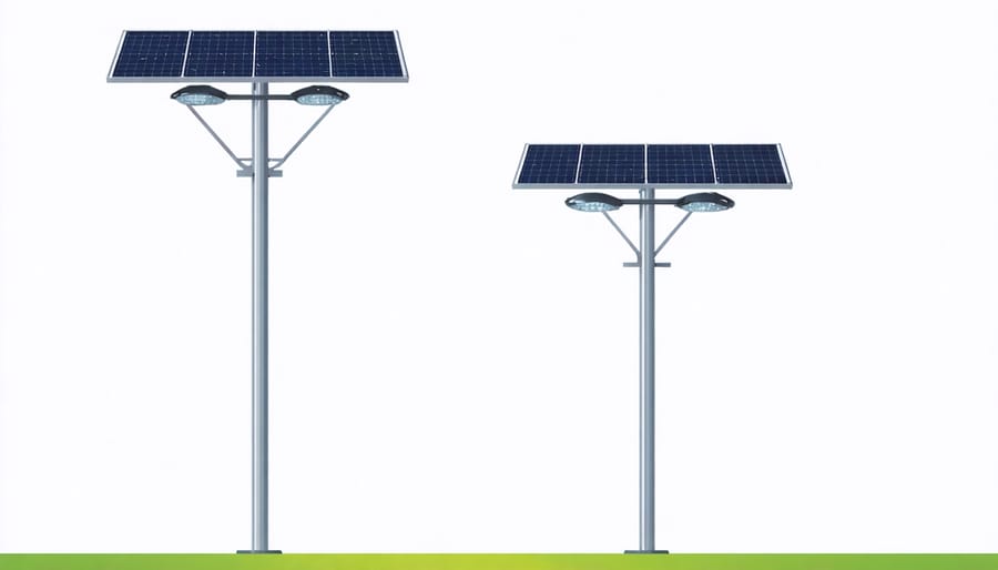 Detailed diagram showing secure network configuration for smart solar lighting including encryption and authentication elements