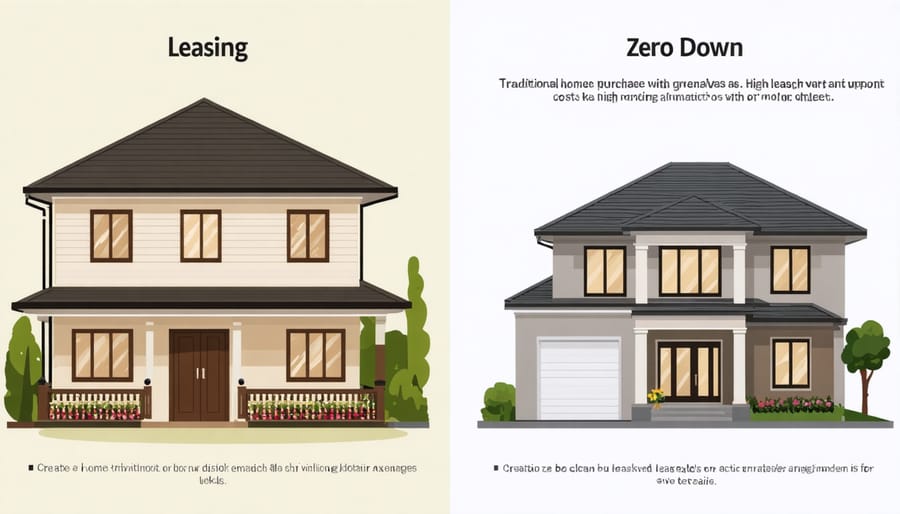 Visual comparison between solar panel purchase costs and leasing payment structure