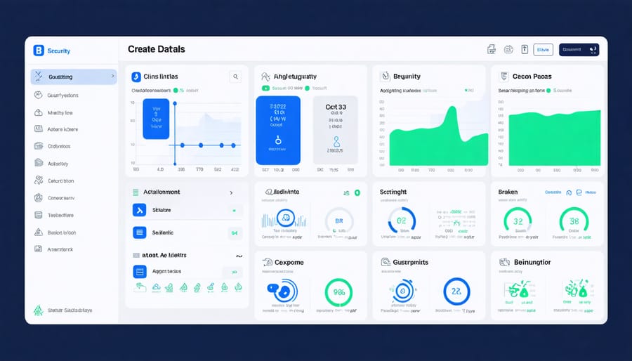 Screenshot of a security monitoring interface showing real-time threat detection and system status for solar lights