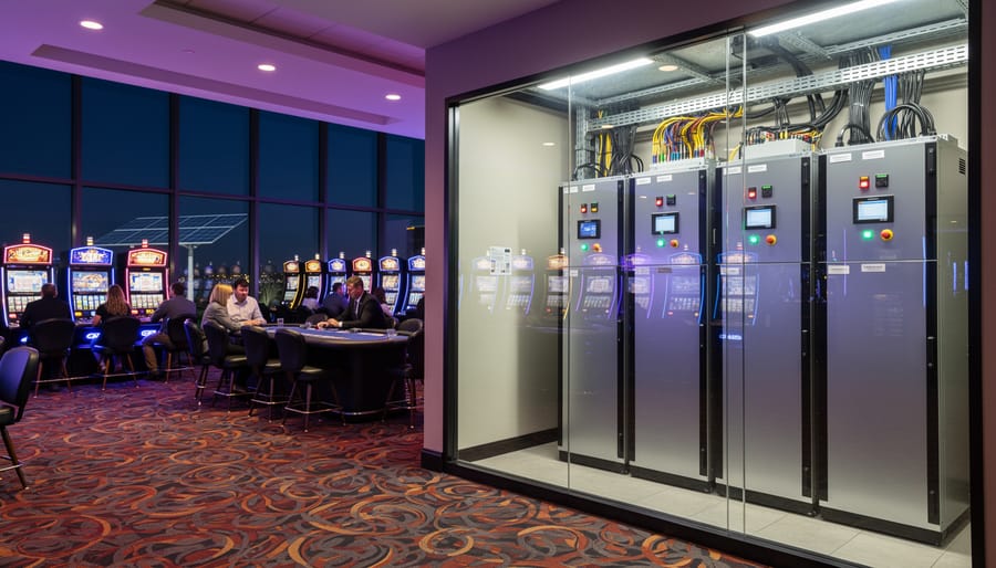 Commercial battery storage system for continuous power supply